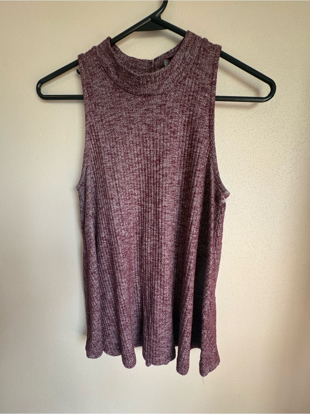 Hollister Ribbed Mock Neck Tank - Maroon